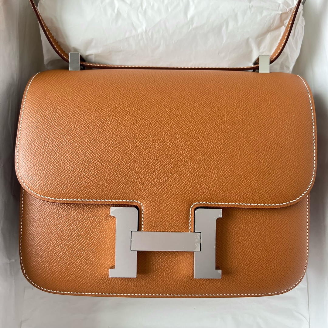 Hermes Constance 24cm Shoulder Bag In Brown Epsom Leather